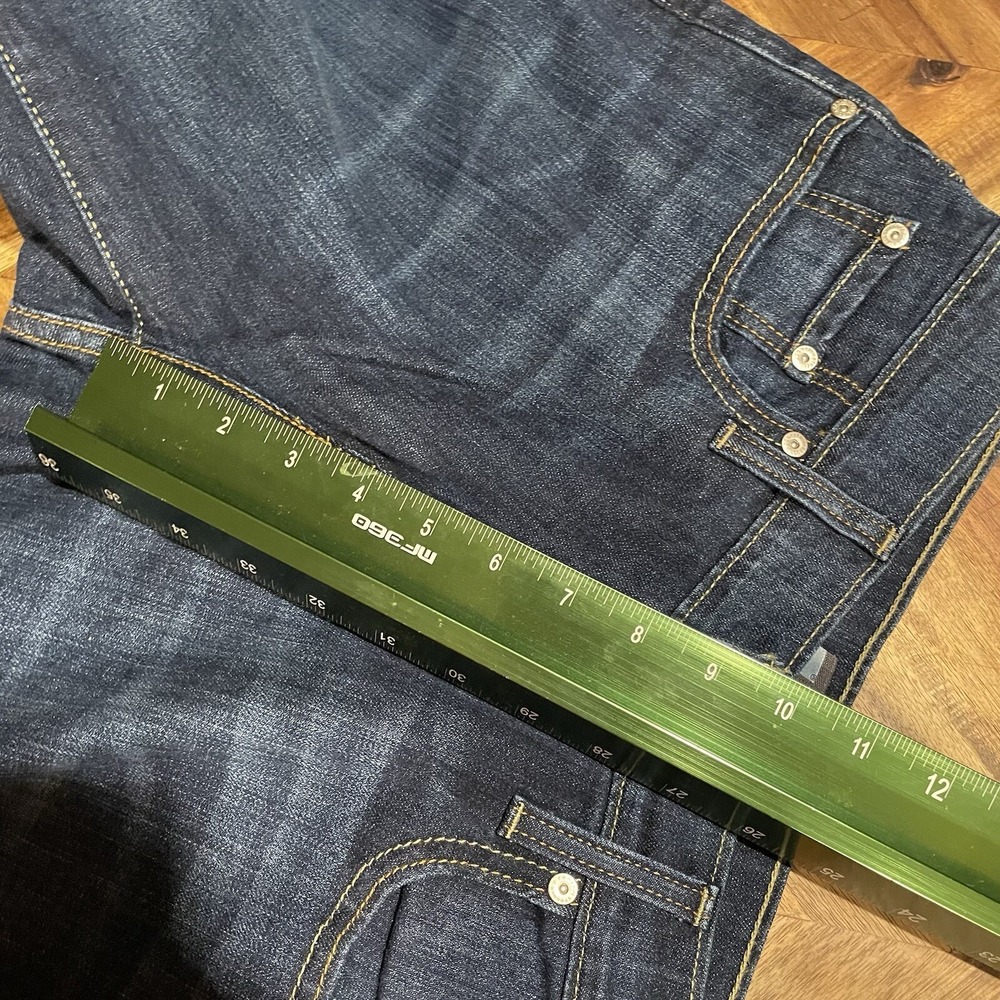 Levis 505 Jeans Straight Leg Dark Blue Stretch Denim Trousers Womens SZ 31x33 - Picture 8 of 11